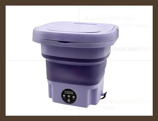 8L Portable Foldable Mini Washing Machine with Spin Dryer Compact Laundry Washer for Socks Underwear Household Laundry Bucket