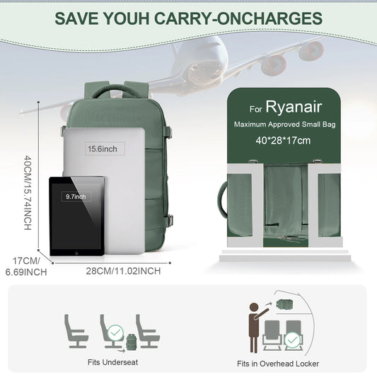 Cabin Bag Travel Backpack for Men Women Hand Luggage