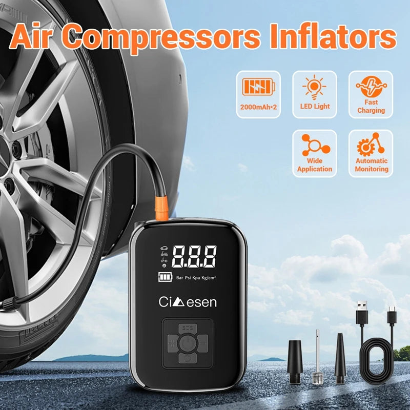 Car Wireless Air Pump 150PSI Portable Electric Tire Inflation
