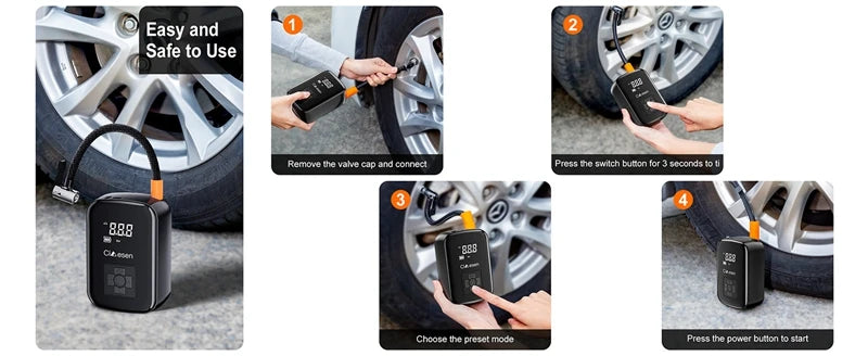 Car Wireless Air Pump 150PSI Portable Electric Tire Inflation
