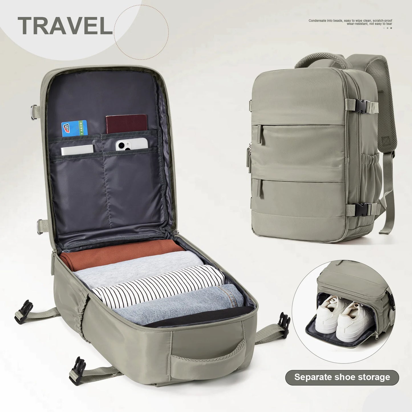Cabin Bag Travel Backpack for Men Women Hand Luggage