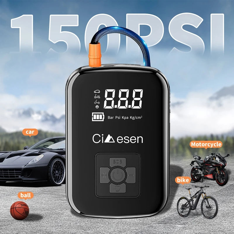 Car Wireless Air Pump 150PSI Portable Electric Tire Inflation