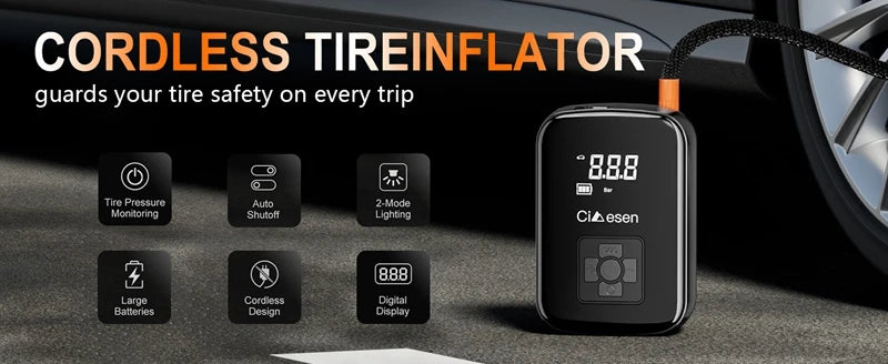 Car Wireless Air Pump 150PSI Portable Electric Tire Inflation