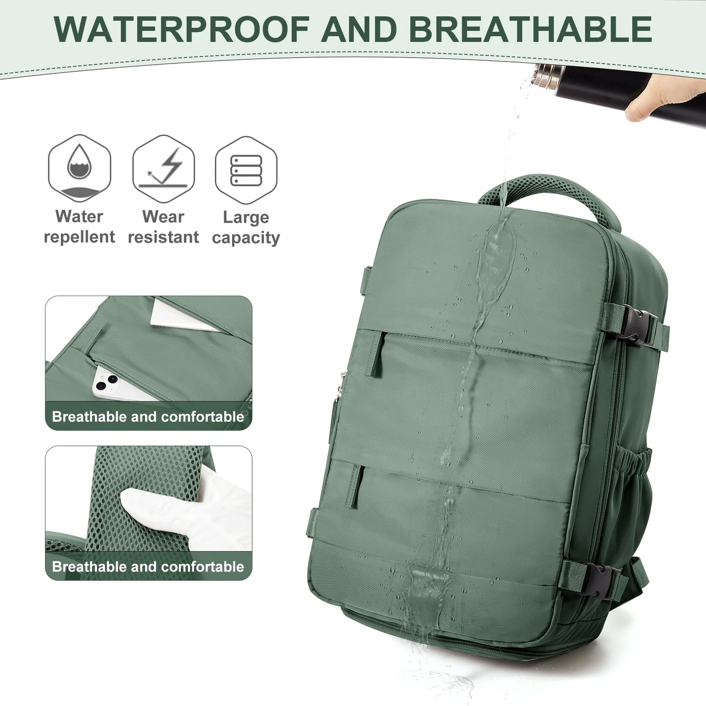Cabin Bag Travel Backpack for Men Women Hand Luggage